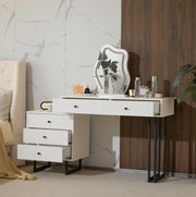 Tavolo da trucco con specchio LED dimmerabile; 100x40x76 cm; bianco