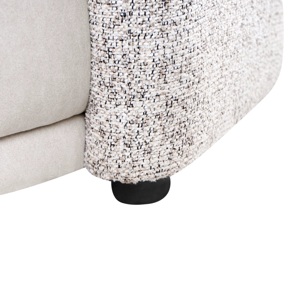 Divano 3 posti in Tessuto poliestere Due tessuti Beige chiaro stile moderno