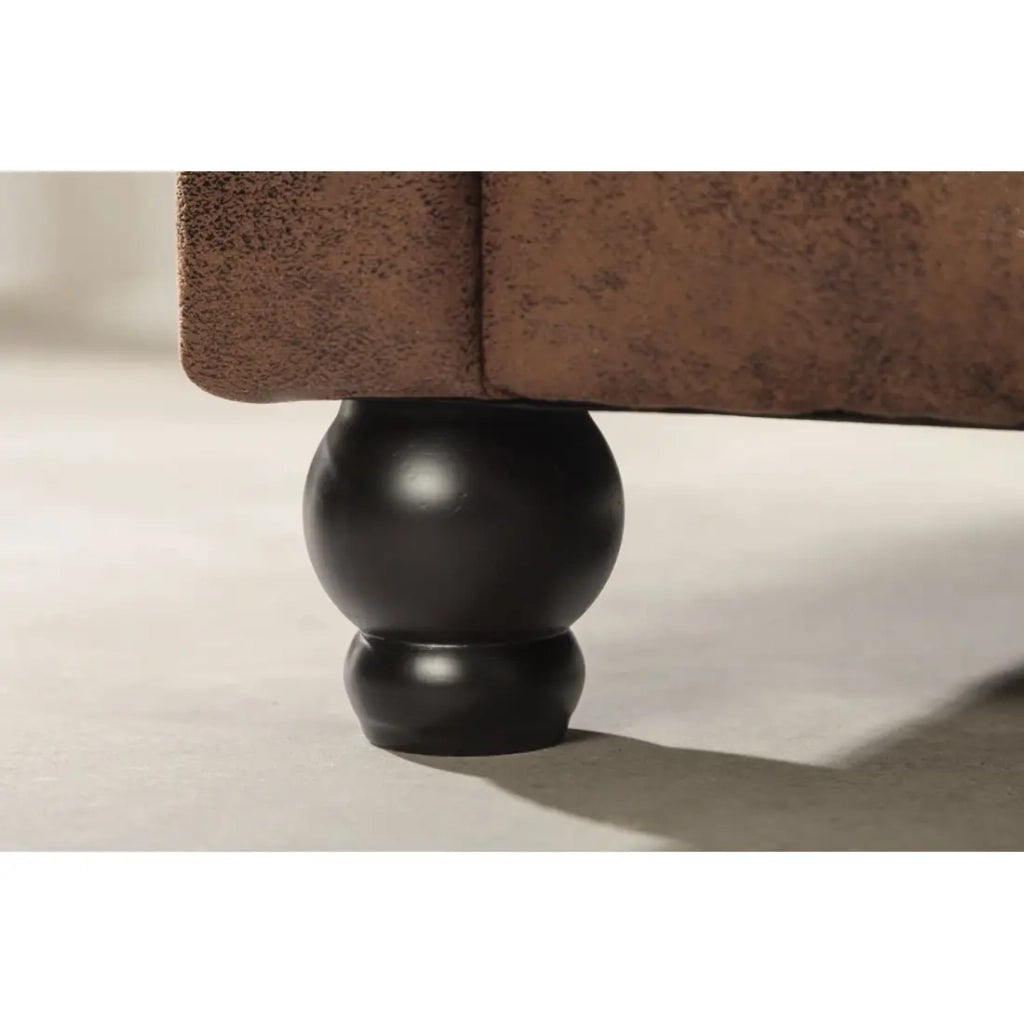 Divano ad angolo EDGAR – Marrone cioccolato – 4 posti – Angolo destro stile barocco