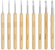 Set di ago per cucire a mano 9 pezzi - Manico in legno ergonomico - Manubrio in alluminio duraturo - Misure 2-6 mm - Leggero - Esperienza di cucito confortevole - Ago per cucire