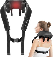 Apparecchio di massaggio della schiena e delle spalle senza fili con calore – 6D tessuto di Shiatsu a onde profonde per dolori muscolari – Ideale per casa, ufficio e auto
