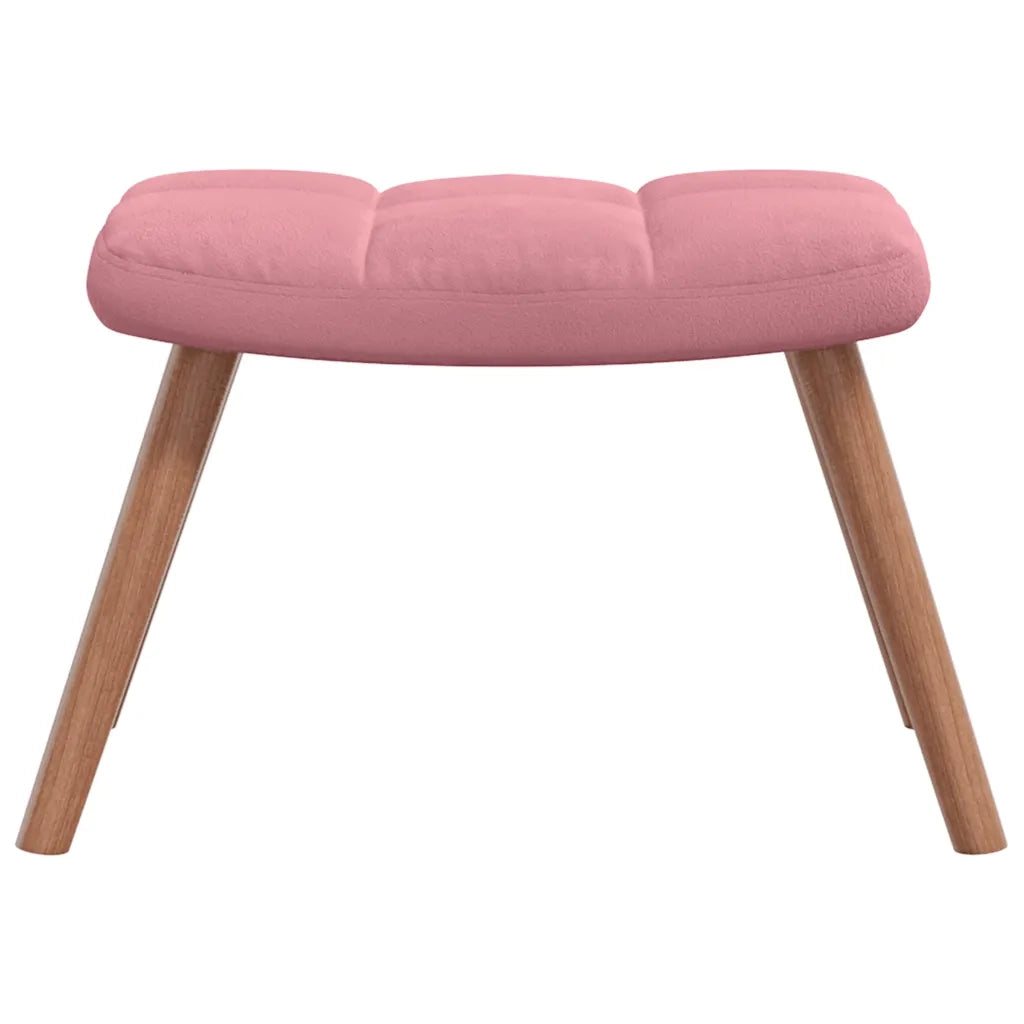 Poltrona Relax | Sedia Relax con Poggiapiedi Rosa in Velluto