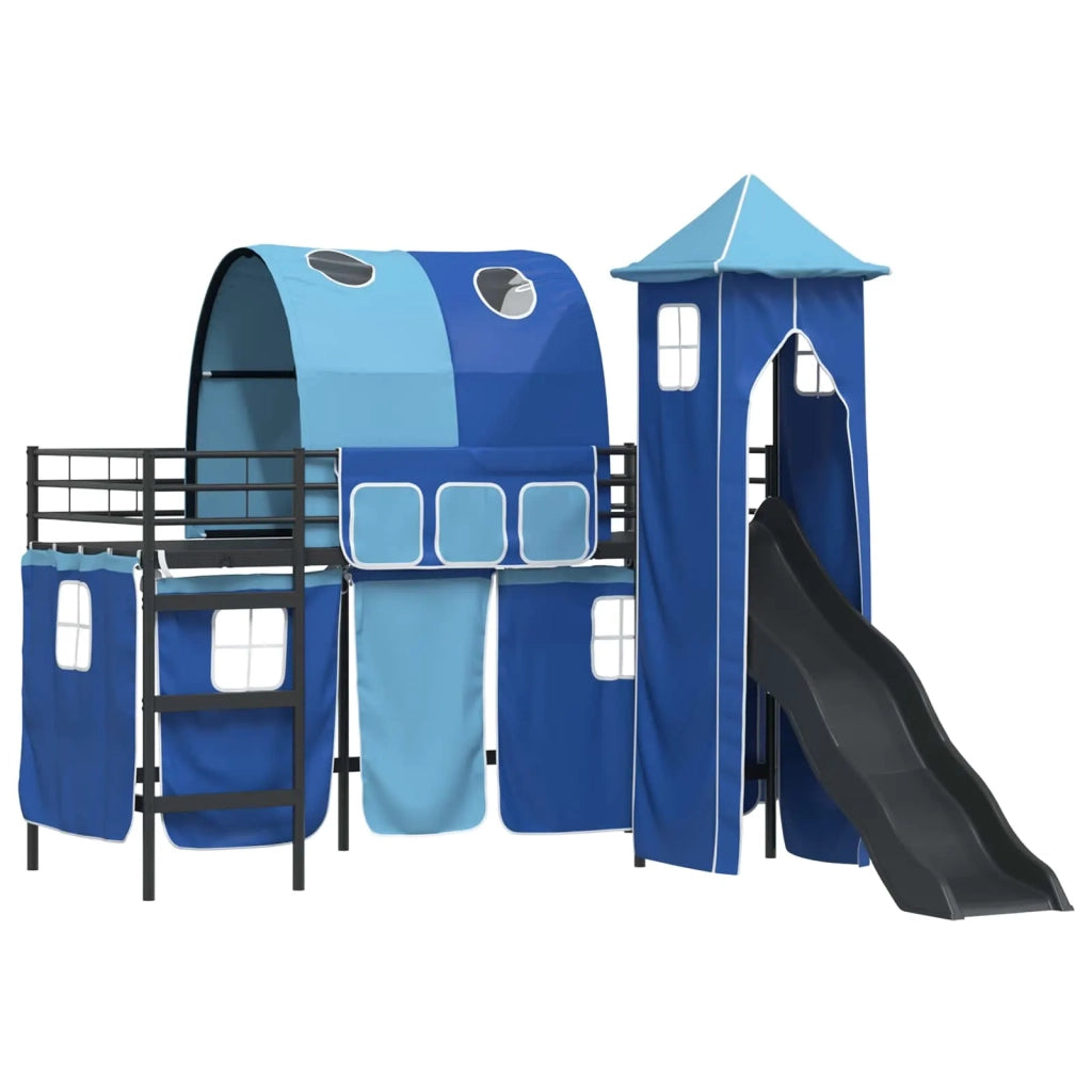 Struttura del letto loft per bambini Nero e Blu 90 x 190 cm
