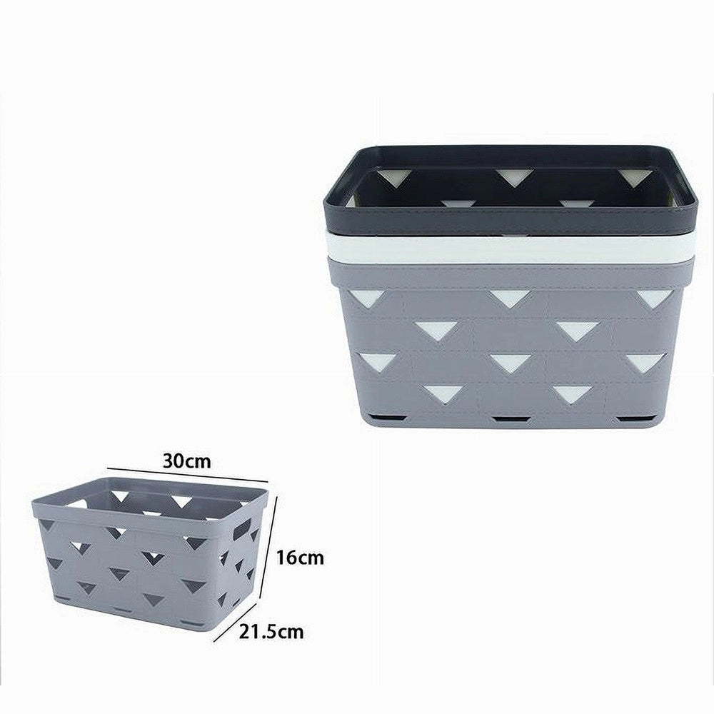 Trade Shop - Cesto Cestino Porta Tutto Oggetti Organizzatore Rettangolare 30x21.5x16 Cm 10719 -