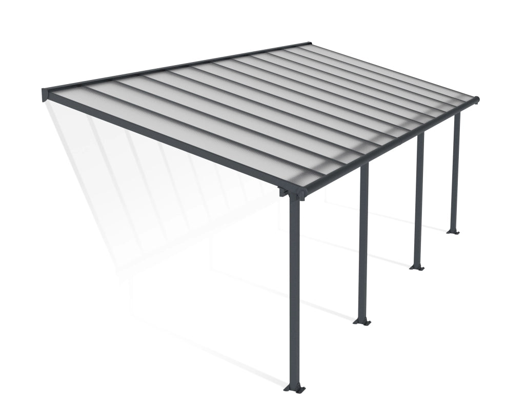 Pergola Addossata in Alluminio Olympia 3X7.4 m Grigio