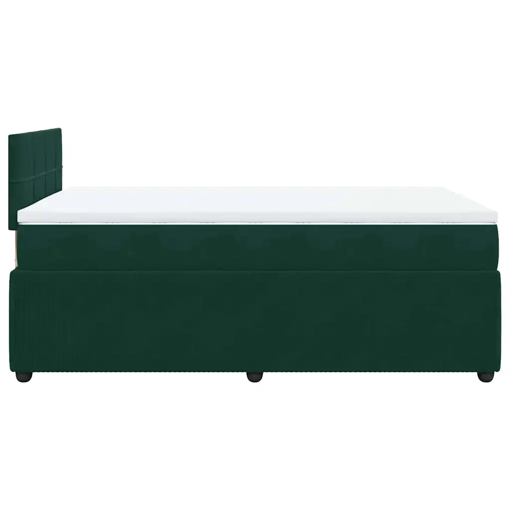 vidaXL Giroletto a Molle con Materasso Verde Scuro 120x190 cm Velluto