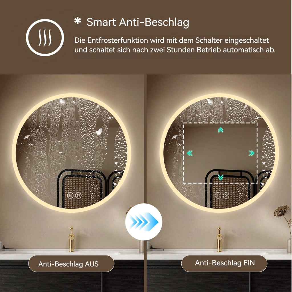 SPECCHIO LED ROTONDO DA BAGNO 80 cm SILVER, DA PARETE, DIMMERABILE