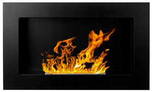 Camino a Bioetanolo da Parete 65x12x40 cm in Acciaio Inox Nero