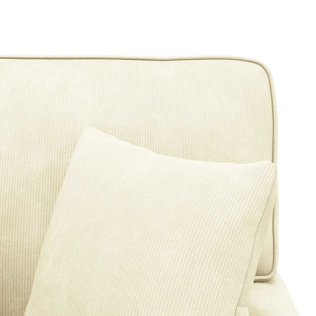 Chaise Longe con Gonna con cuscino 3 pcs Crema Tessuto in Cords