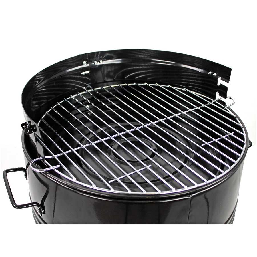 Barbecue Affumicatore a Carbone Carbonella 46,5x42,5x101 cm Griglia Ø47 cm Barrel Nero