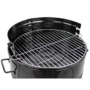 Barbecue Affumicatore a Carbone Carbonella 46,5x42,5x101 cm Griglia Ø47 cm Barrel Nero