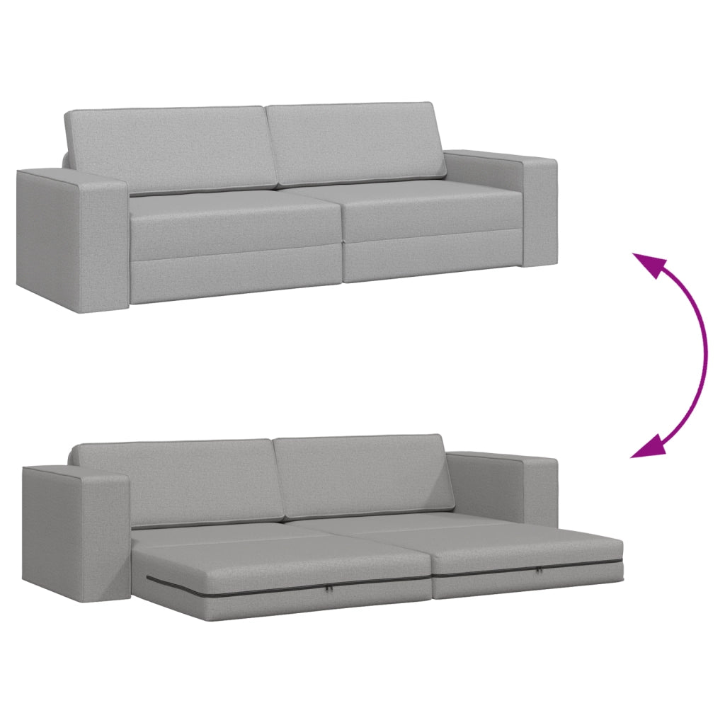 Divano Letto a Terra 2-in-1 Grigio Nuvola 245x150x60.5 cm Tessuto
