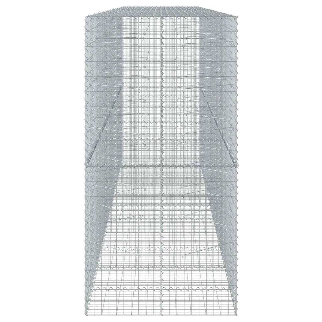 Gabbione recinto a gabbia muro di contenimento con coperchio 550 x 100 x 200 cm ferro zincato argento 02_0040178