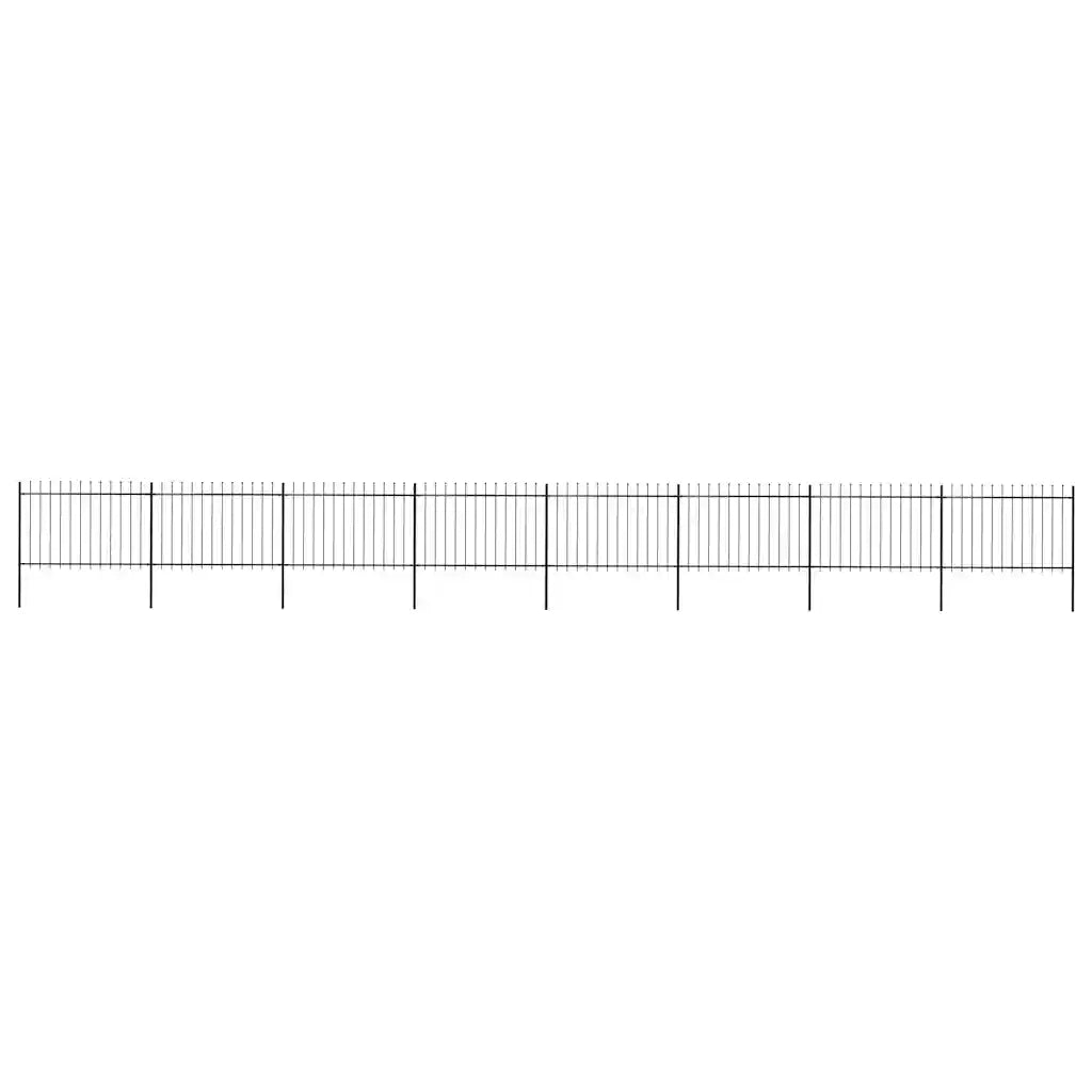 Recinzione da Giardino con Punta a Lancia in Acciaio 1339x120 cm Nero 277627