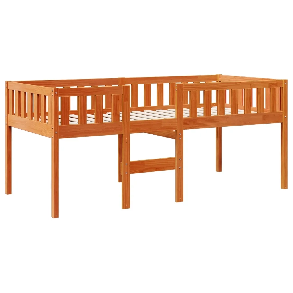 Letto Bambini | Letto Infantile | Lettino senza Materasso Marrone Cera 90x200 cm Legno Pino