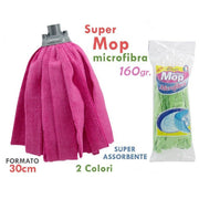 Trade Shop - Super Mop Mocio Panno Ricambio Microfibra Universale 160gr Super Assorbente 30cm -