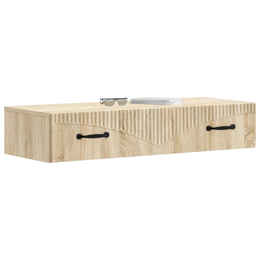 Tavolino da Parete Laterale Rovere Sonoma 87,5 x 34,5 x 17 cm