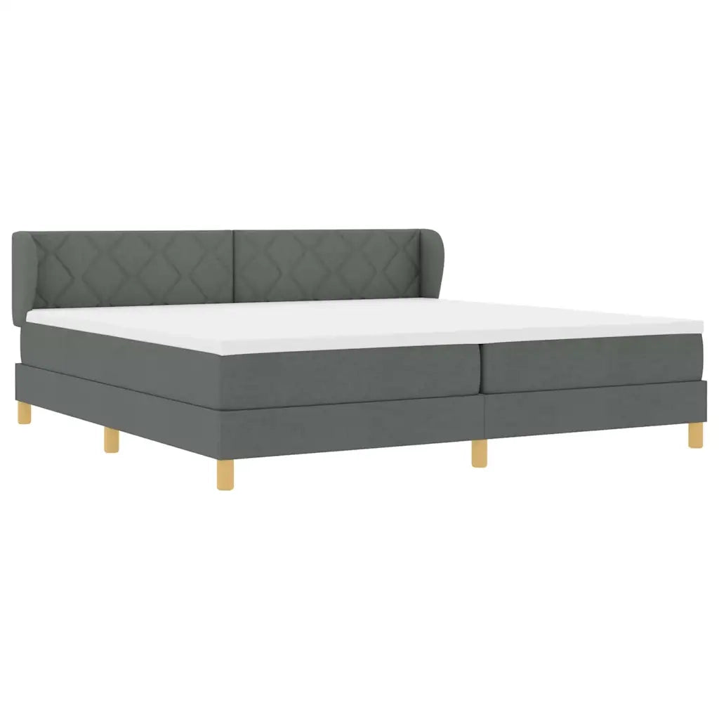 Letto a molle con materasso Grigio scuro 200 x 200 cm Tessuto 3340298