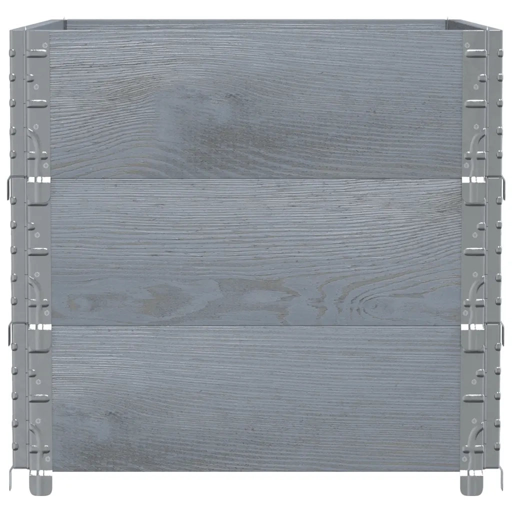 Paretali per Pallet 3pz Grigi 80x60cm in Legno Massello di Pino 3295364