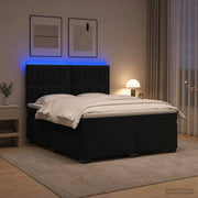 Letto box spring con materasso Nero 160 x 200 cm Velluto 3455146