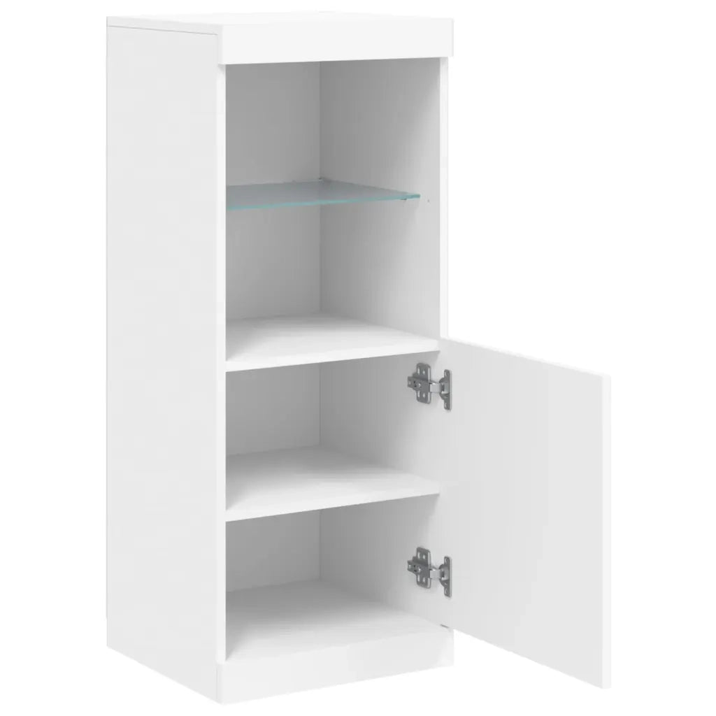 Credenza con Luci LED-Buffet-Armadio da cucina Bianca 41x37x100 cm 807504