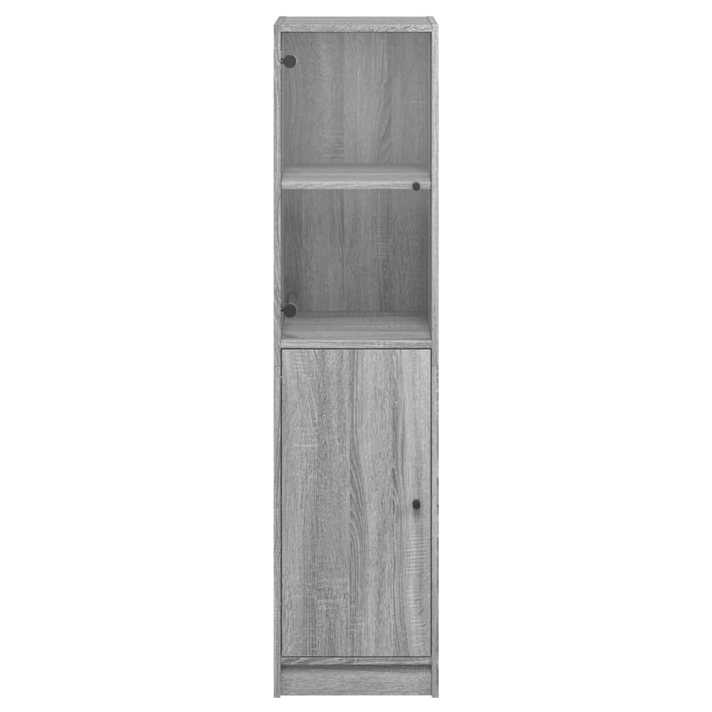Buffet credenza cassettiera mobiletto mobile contenitore organizer per cucina soggiorno salotto con anta in vetro Sonoma 35 x 37 x 142 cm grigio 02_0030102