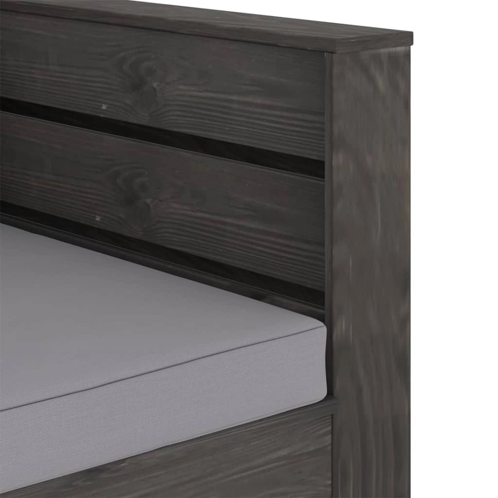 Set di mobili da giardino mobili da esterno 2 pezzi con cuscini legno impregnato grigio 02_0015886