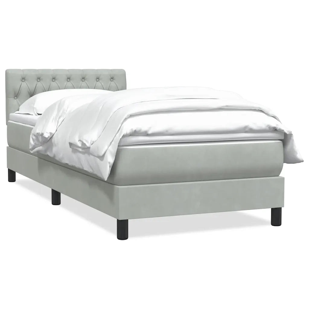 Giroletto a Molle con Materasso grigio chiaro 90x210 cm Velluto 3316479
