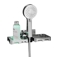 Supporto doccia a parete con mensoline portasapone