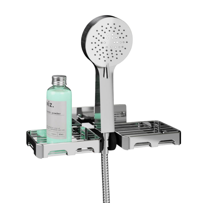 Supporto doccia a parete con mensoline portasapone