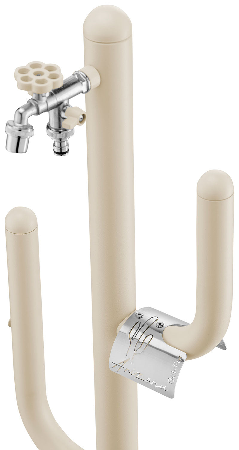 Fontana a Colonna Rubinetto Doppio in Ottone e Porta Tubo Arizona Belfer 42/ARZ Avorio