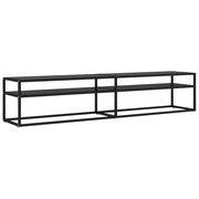 Mobile TV multimediale scaffale TV mobile TV sala da pranzo soggiorno camera da letto 200 x 40 x 40,5 cm vetro temperato nero 02_0026108