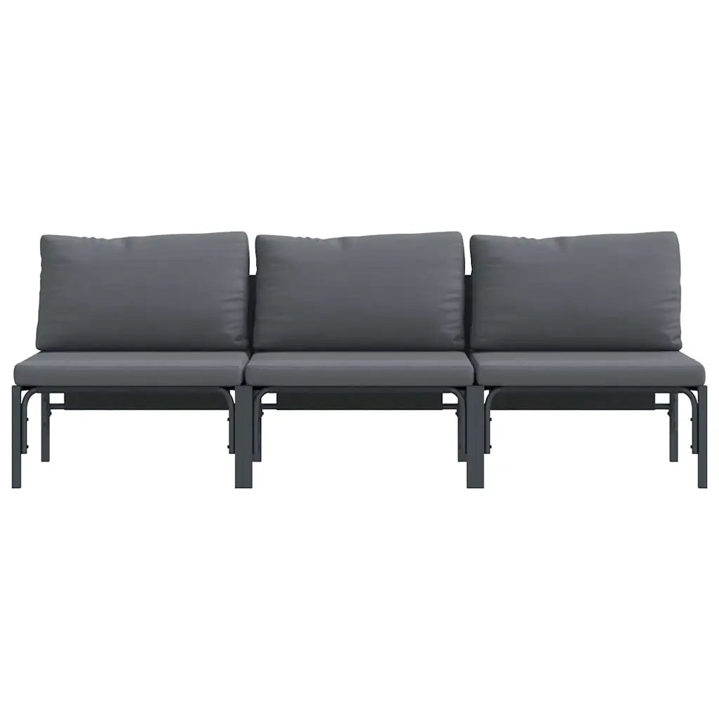 Divano da Giardino-Mobili da Esterno 3 Pezzo Antracite 80 x 80 x 71 cm Acciaio