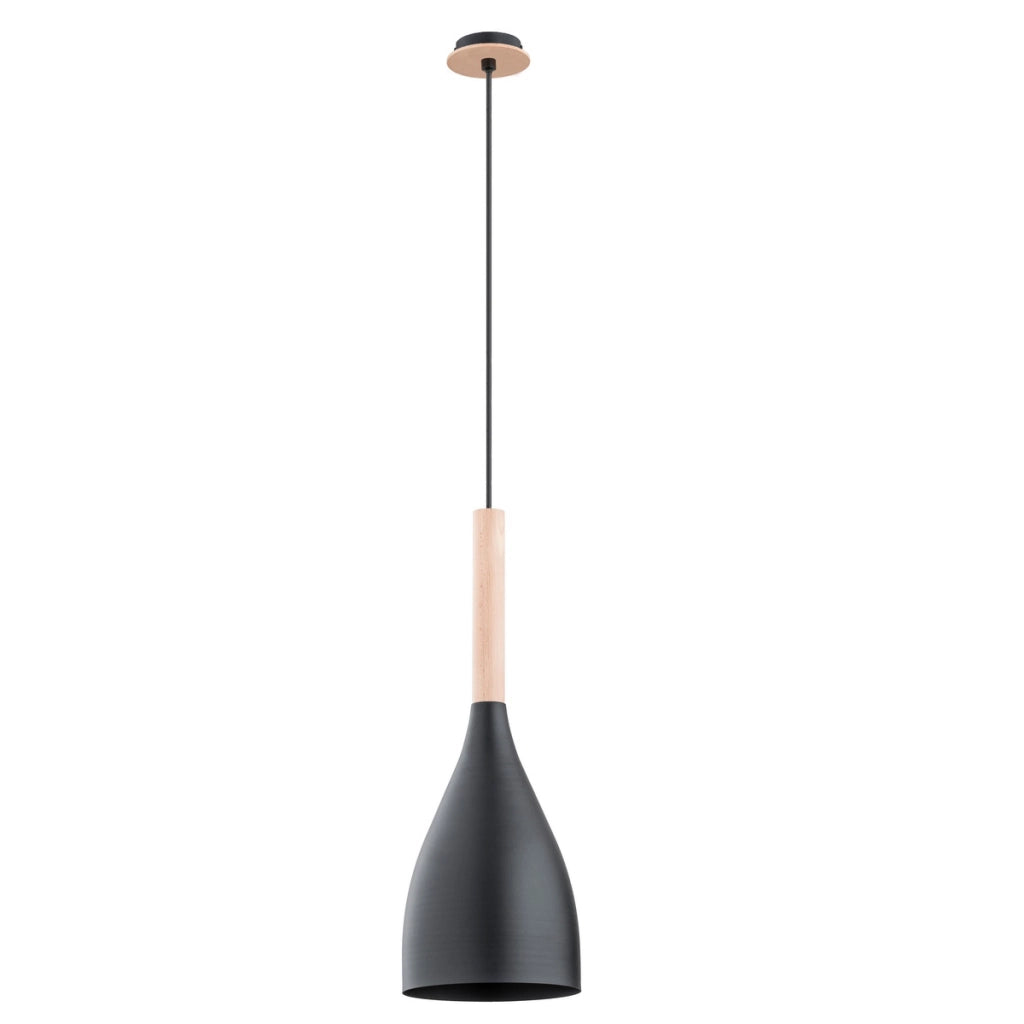 Lampada a sospensione rustica nera legno E27 Juice