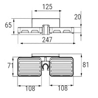 Supporto doccia a parete con mensoline portasapone