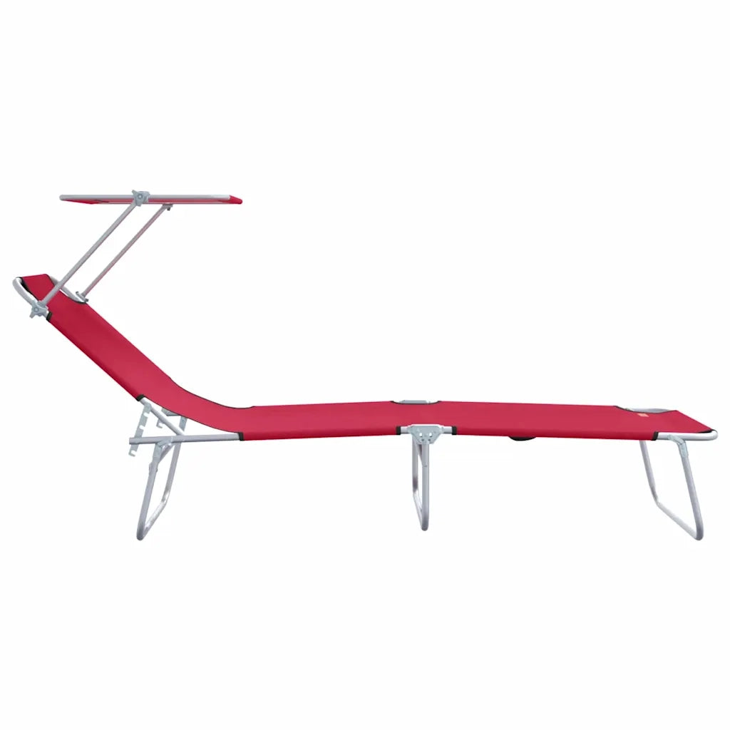 Lettino da sole 2 pcs Rosso 58 x 188 x 77cm Poliestere 42003061