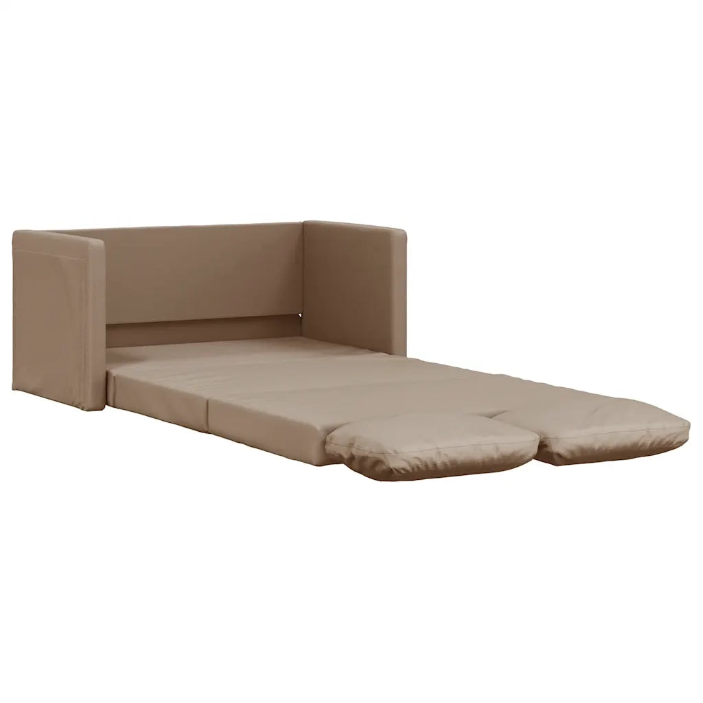Divano Letto da Terra 2 in 1 Cappuccino 112x174x55cm Similpelle 353976