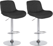 Set di 2 sgabelli da bar Solon in tessuto cromato 5