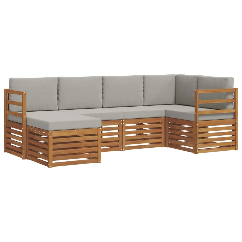 Set divano sezionale con cuscino 6 pcs Grigio Naturale e Chiaro 3375071