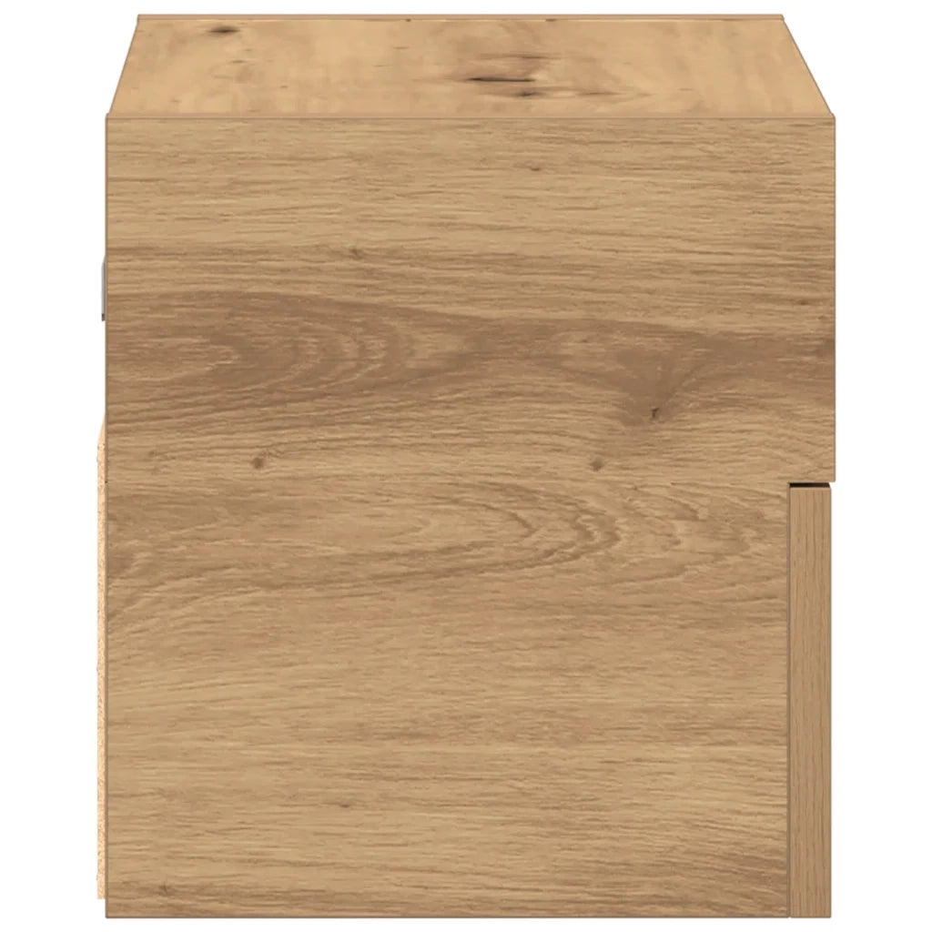 Comodino | Armadio da Notte | Mobiletto da notte a Muro Rovere Artigianale 45x26x28,5 cm