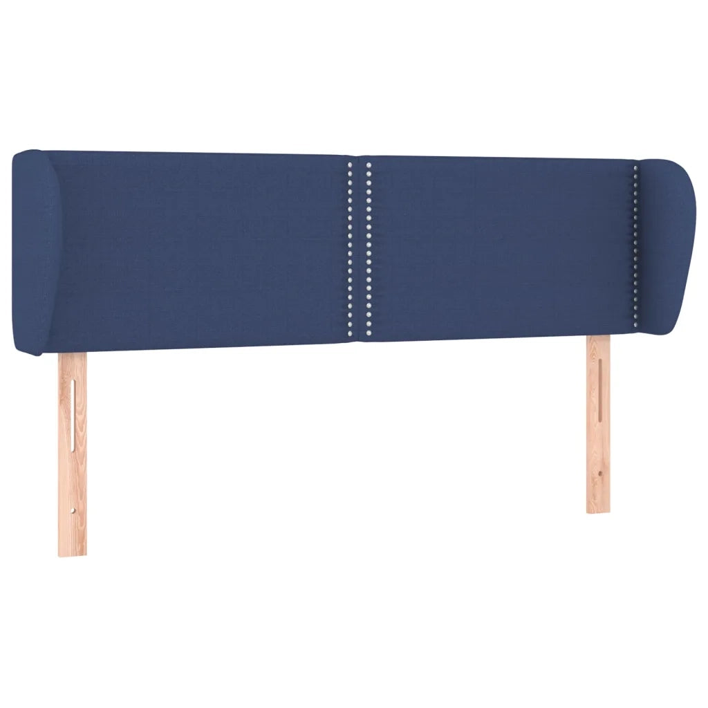 Testiera ad Orecchio-Testata con Orecchie Blu 147x23x78/88cm in Tessuto 205904