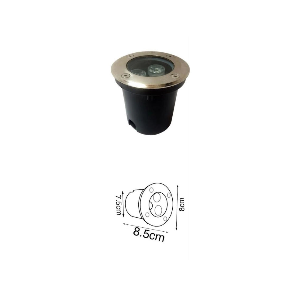 Kit da 10 faretti a led da incasso per esterni potenza 3W 300LM segnapasso calpestabile impermeabile IP65 a luce bianca fredda 6500K