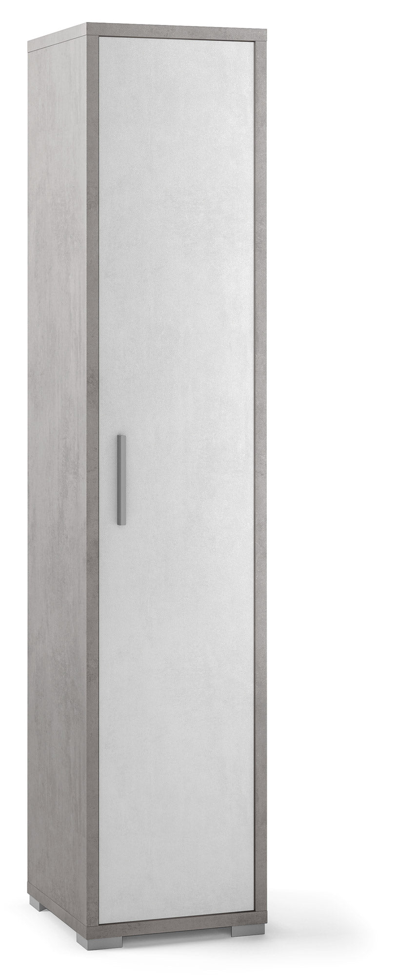 Armadio 1 Anta 39x182x41 cm Cemento/Ossido Bianco