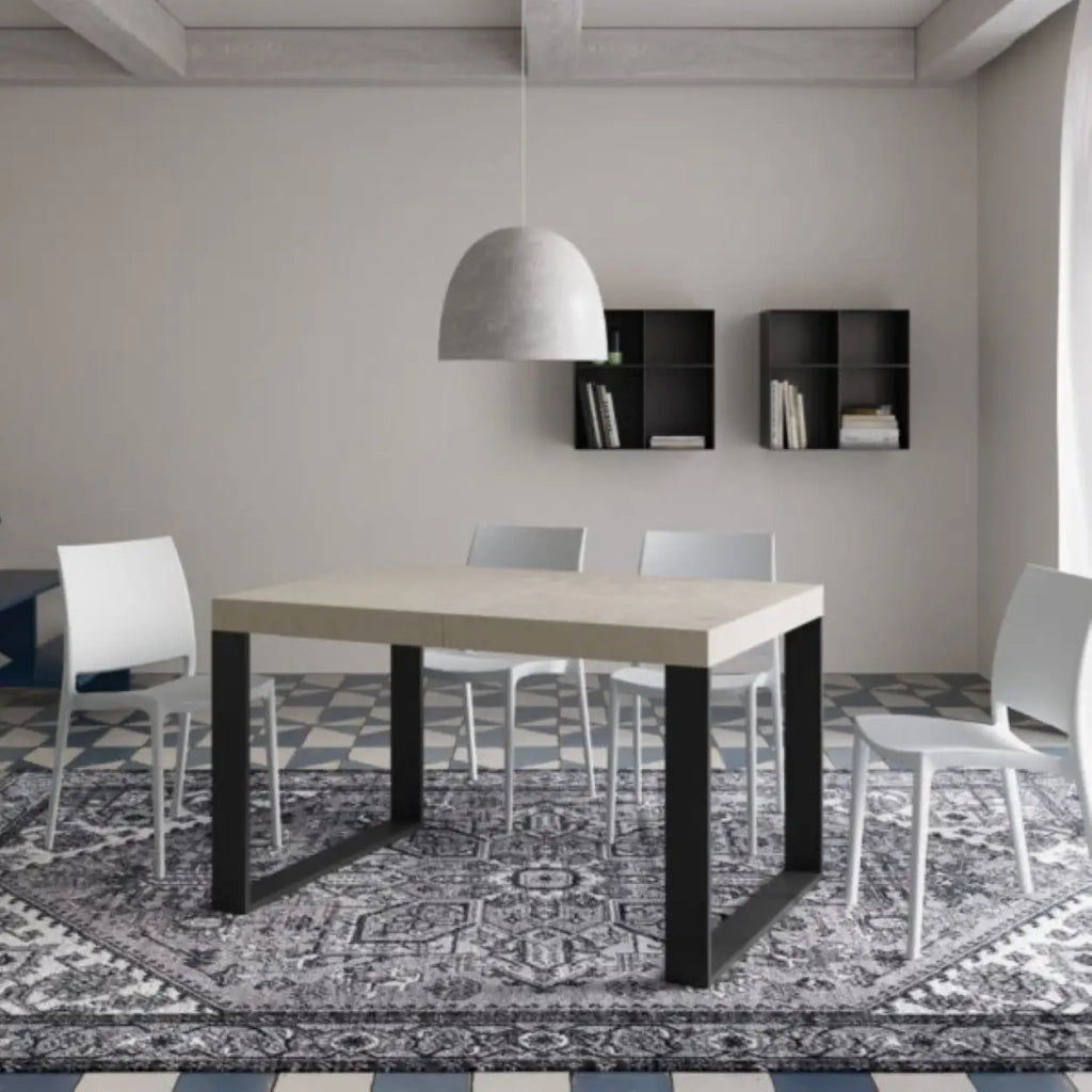 Tavolo allungabile 120/380x90 cm Tecno Premium cashmere gambe antracite