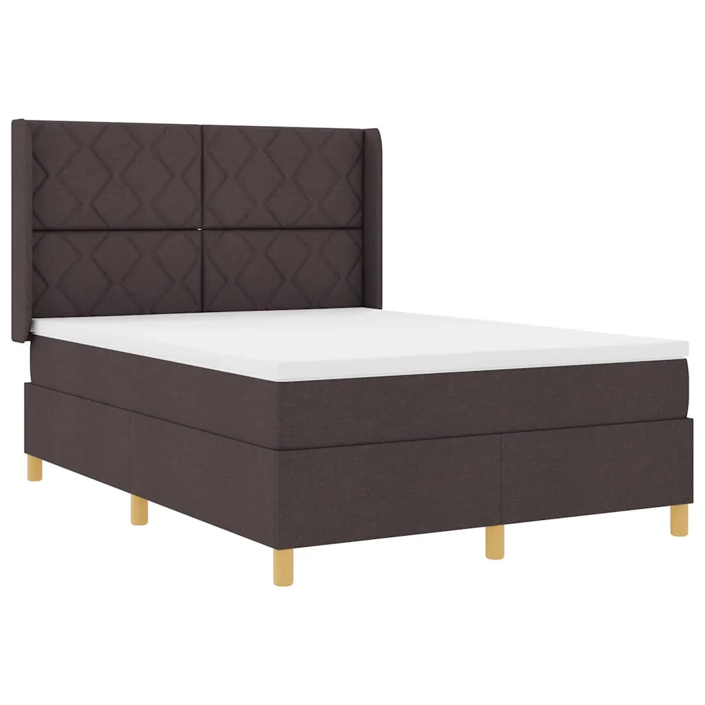 Letto a molle con materasso Marrone 140 x 190 cm Tessuto 3343752
