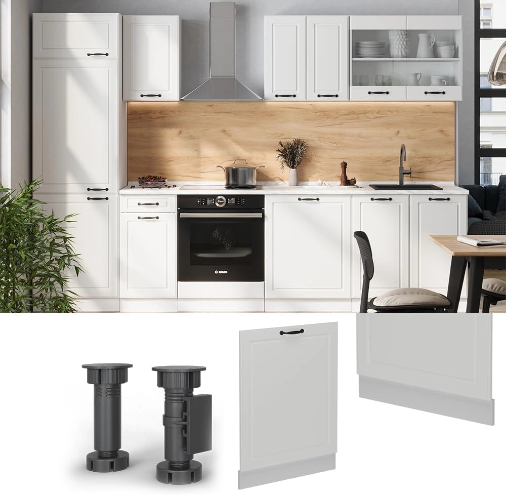 Pannello frontale della lavastoviglie R-Line, Bianco casa di campagna, 60 cm senza piano di lavoro