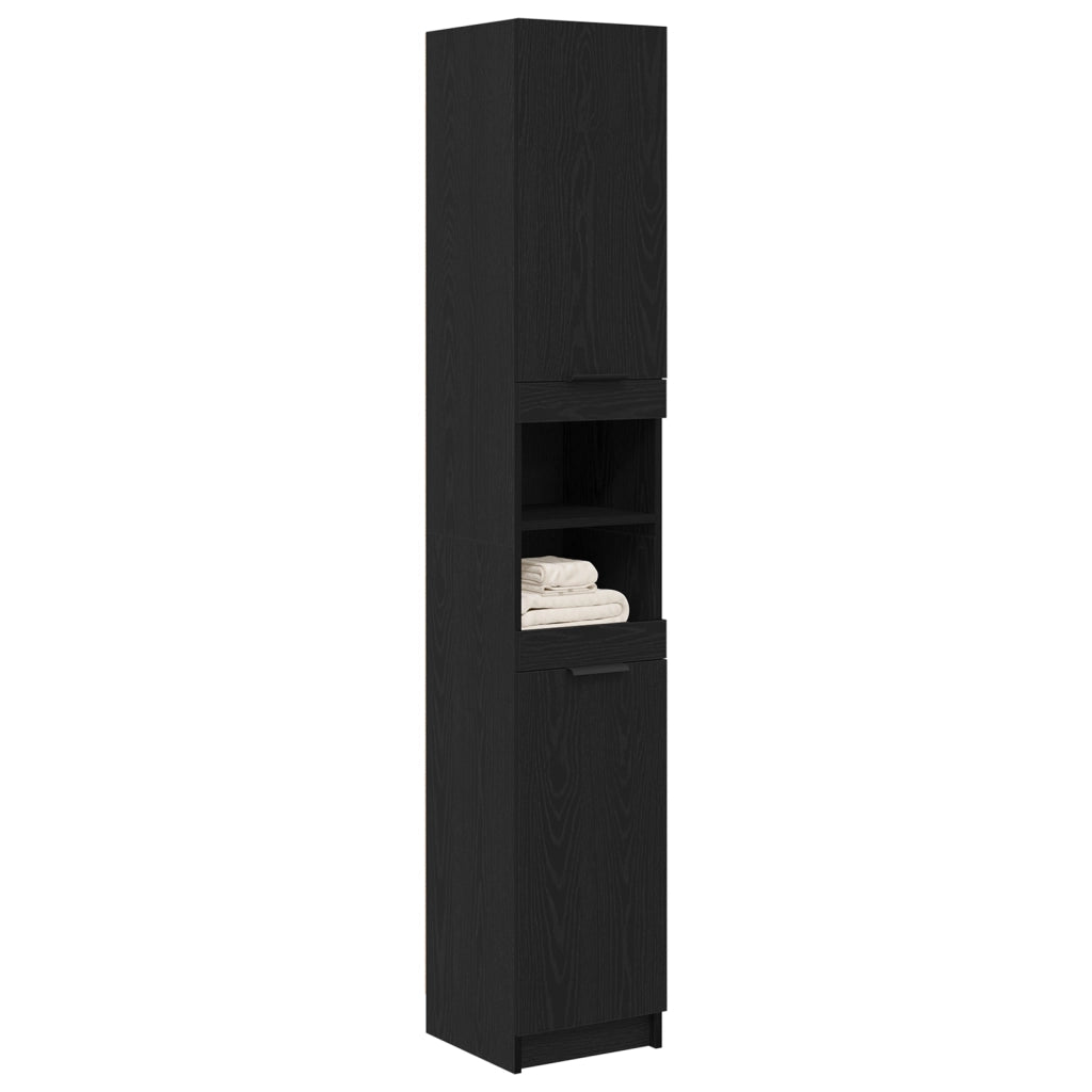 Mobile da bagno in rovere nero  - 32x34x188,5 cm