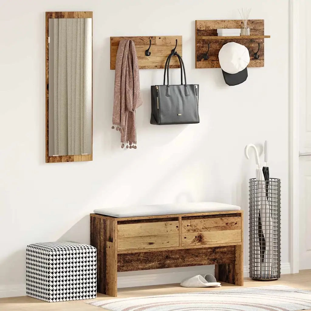 vidaXL Set mobili da ingresso Legno vecchio 90 x 31 x 46.5 cm