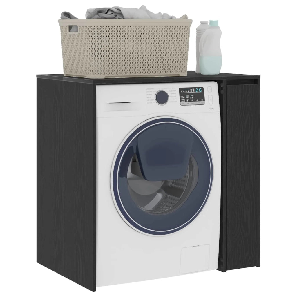 Mobiletto per lavatrice con porta Rovere Nero 87 x 60 x 89 cm 8006801