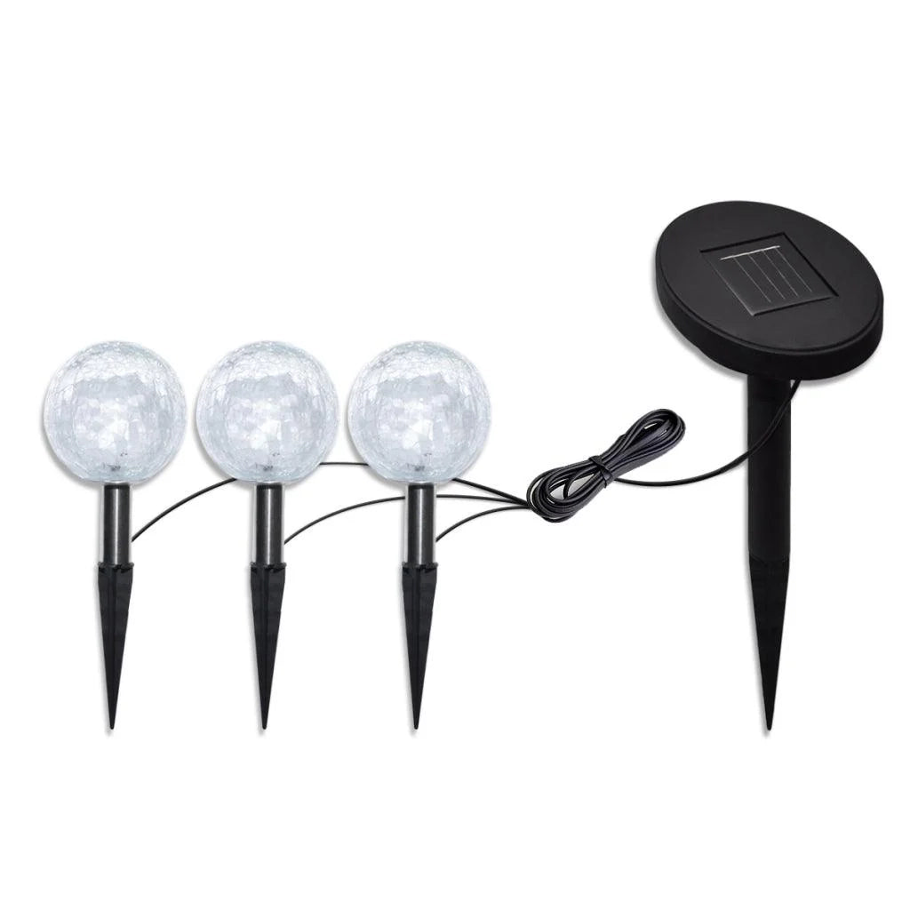 Sfera solare a LED da 3 pezzi diametro 9,5 cm lampada decorativa 2402027